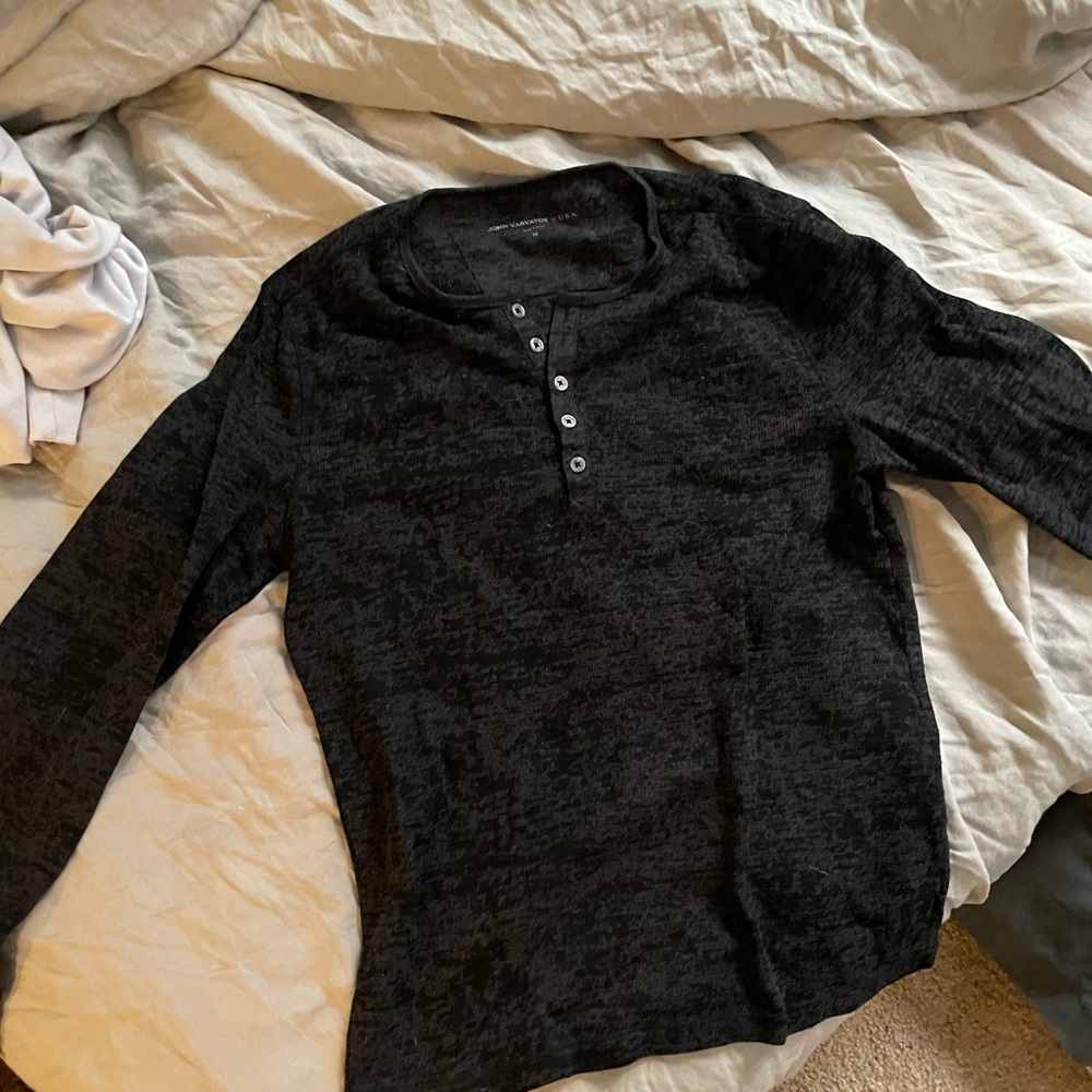 John Varvatos black casual butttoned shirt